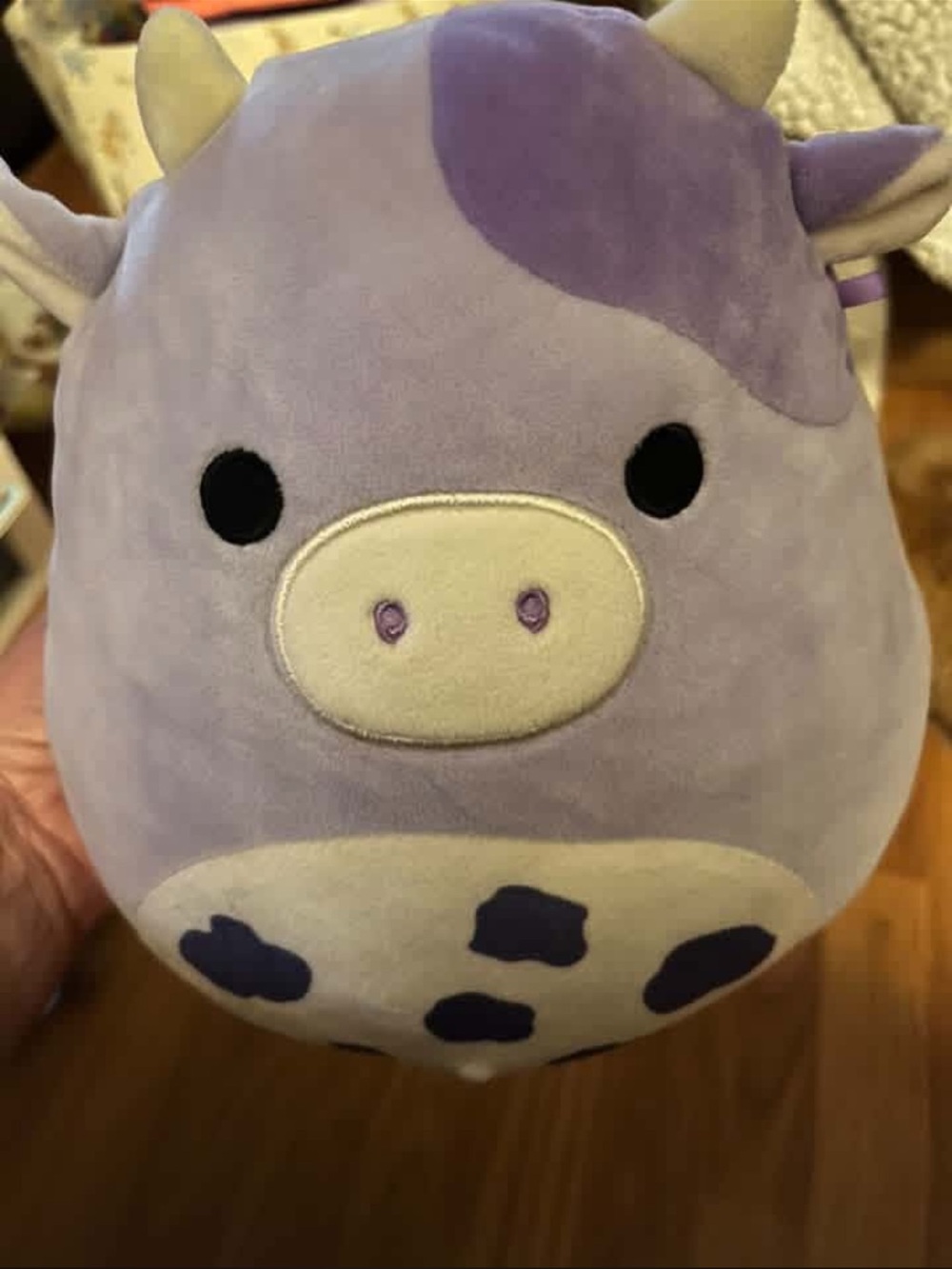 Squishmallows Purple and Cream Cow Plush